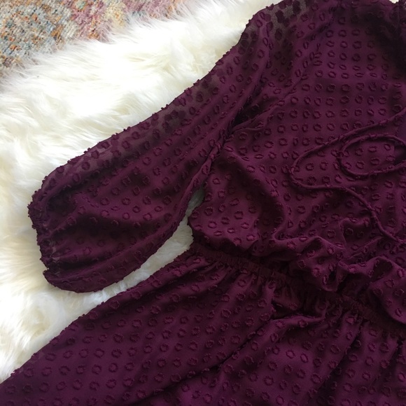 Purple Polka Dot Mini Dress - Picture 4 of 7